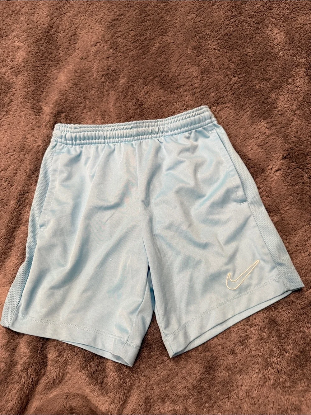 Nike Baby Blue Athletic Mesh-Trim Kids Shorts